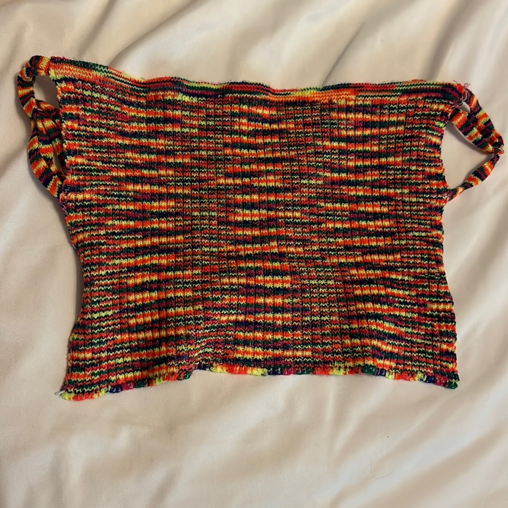 Edikted colorful backless top.